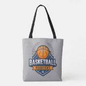Basketbalspeler NAAM TOEVOEGEN Varsity School Team Tote Bag (Achterkant)