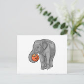 Basketbalspeler olifant Basketbal Briefkaart (Staand voorkant)