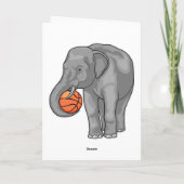 Basketbalspeler olifant Basketbal Kaart (Achterkant)