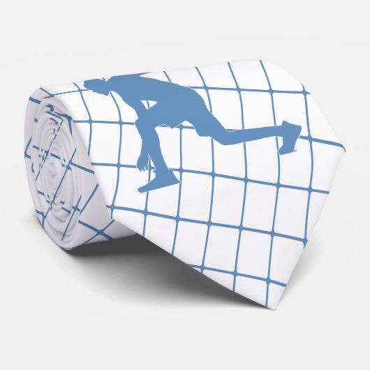 Basketbalspeler op blauwe controlestropdas stropdas (Opgerold)