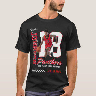 Basketbalspeler op maat gemaakte foto shirt nummer