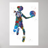 Basketbalspeler Poster (Voorkant)
