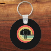 Basketbalspeler Retro Basketbal Jongens Sleutelhanger (Voorkant)