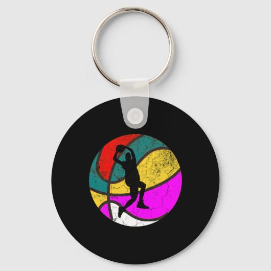 Basketbalspeler  Retro Gift 1 Sleutelhanger (Voorkant)