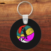 Basketbalspeler  Retro Gift 1 Sleutelhanger (Voorkant)