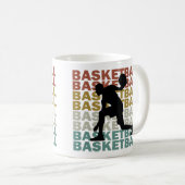 Basketbalspeler  retro stijl tekst koffiemok (Voorkant rechts)