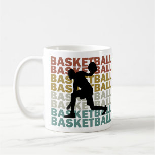 Basketbalspeler  retro stijl tekst koffiemok