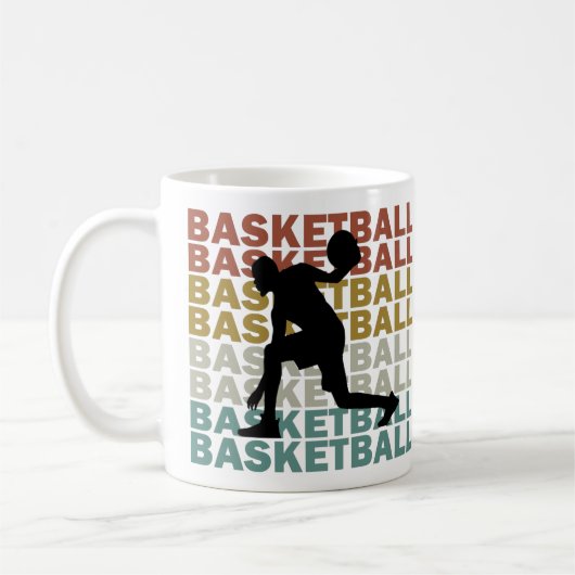 Basketbalspeler  retro stijl tekst koffiemok (Links)