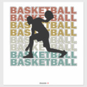 Basketbalspeler  retro stijl tekst sticker (Vel)