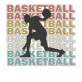 Basketbalspeler  retro stijl tekst sticker (Voorkant)