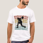 Basketbalspeler  retro stijl tekst t-shirt (Voorkant)