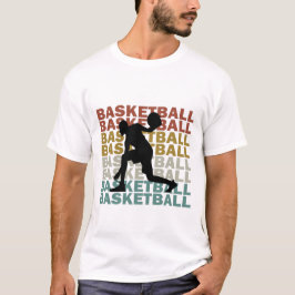 Basketbalspeler  retro stijl tekst t-shirt