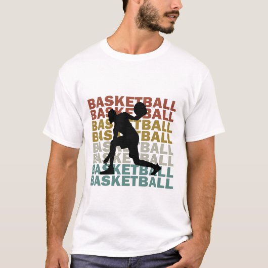 Basketbalspeler  retro stijl tekst t-shirt (Voorkant)