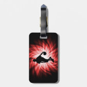 Basketbalspeler; rood bagagelabel (Achterkant verticaal)