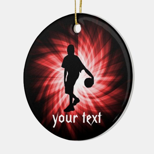 Basketbalspeler; rood keramisch ornament (Links)