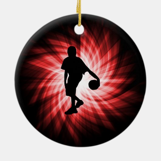 Basketbalspeler; rood keramisch ornament (Achterkant)