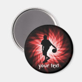 Basketbalspeler; rood magneet (Voorkant / Achterkant)