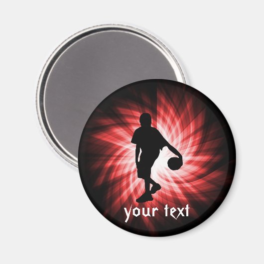 Basketbalspeler; rood magneet (Voorkant / Achterkant)