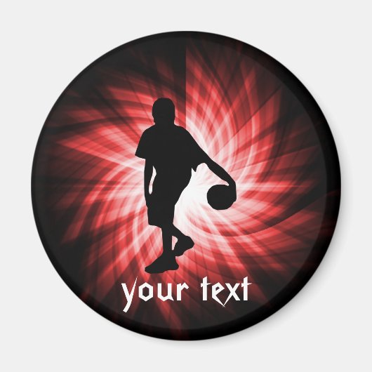 Basketbalspeler; rood magneet (Voorkant)