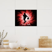 Basketbalspeler; rood poster (Keuken)