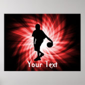 Basketbalspeler; rood poster (Voorkant)