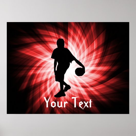 Basketbalspeler; rood poster (Voorkant)