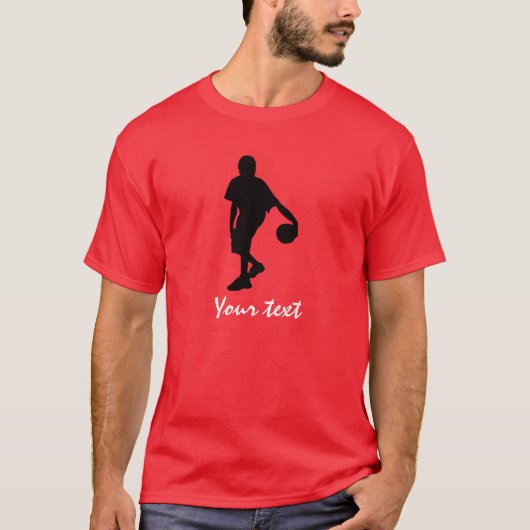 Basketbalspeler; Rood T-shirt (Voorkant)