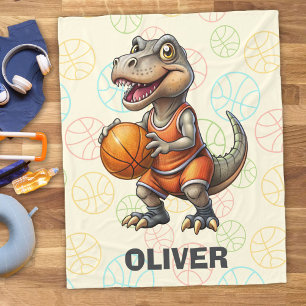 Basketbalspeler Schattige Dinosaurus Fleece Deken