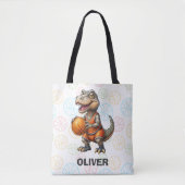 Basketbalspeler Schattige Dinosaurus Tote Bag (Voorkant)