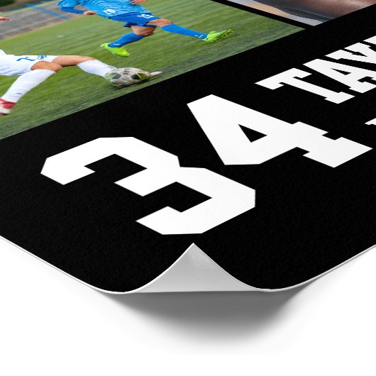 Basketbalspeler Senior Sport Team Fotocollage Poster (Hoek)