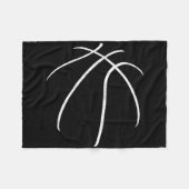 Basketbalspeler Silhouette Design Fleece Deken (Voorkant (Horizontaal))