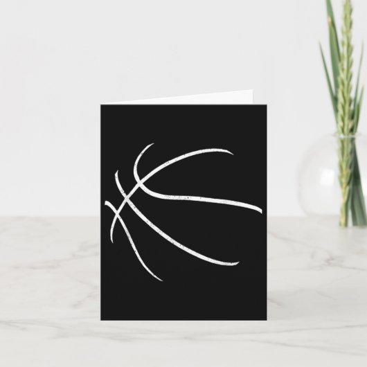 Basketbalspeler Silhouette Design Kaart (Voorkant)