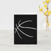 Basketbalspeler Silhouette Design Kaart (Gele Bloem)