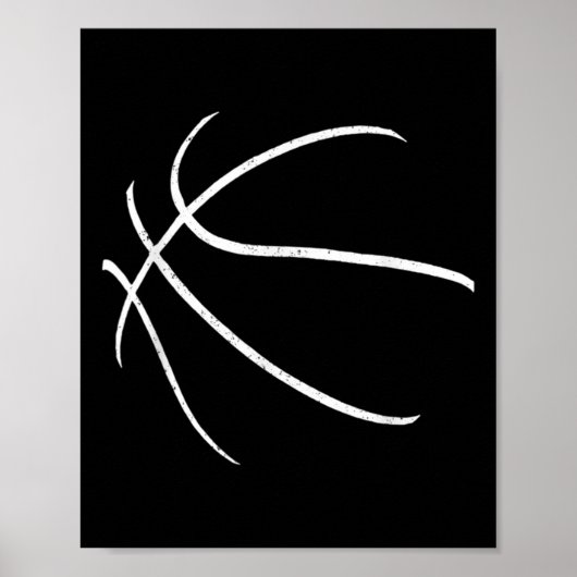 Basketbalspeler Silhouette Design Poster (Voorkant)