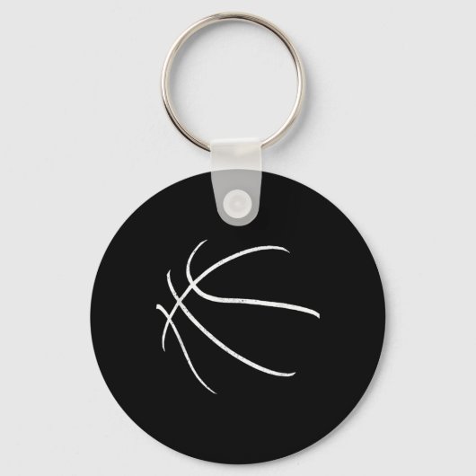 Basketbalspeler Silhouette Design Sleutelhanger (Voorkant)