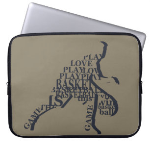 basketbalspeler silhouette laptop sleeve