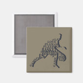 basketbalspeler silhouette magneet (Voorkant / Achterkant)