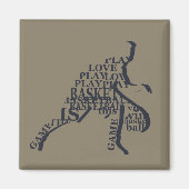 basketbalspeler silhouette magneet (Voorkant)