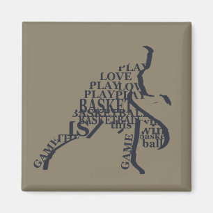 basketbalspeler silhouette magneet
