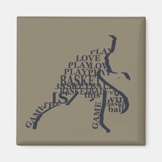 basketbalspeler silhouette magneet (Voorkant)