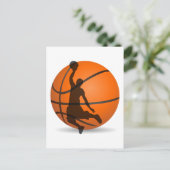 basketbalspeler silhouette pop art briefkaart (Staand voorkant)