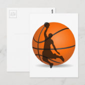 basketbalspeler silhouette pop art briefkaart (Voorkant / Achterkant)
