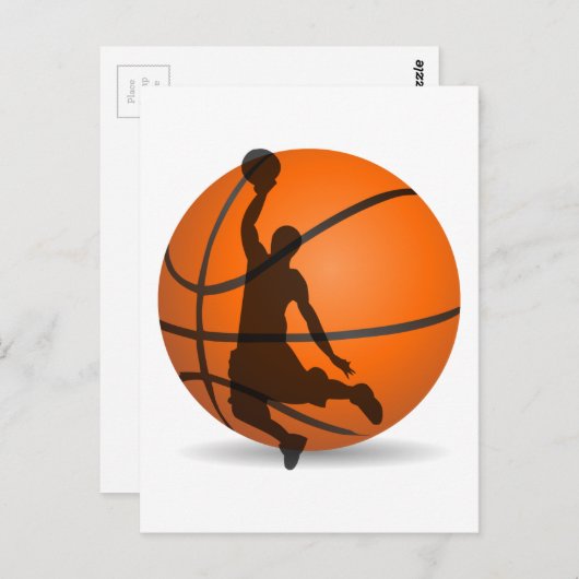 basketbalspeler silhouette pop art briefkaart (Voorkant / Achterkant)