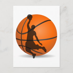 basketbalspeler silhouette pop art briefkaart
