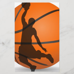basketbalspeler silhouette pop art briefpapier