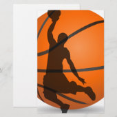 basketbalspeler silhouette pop art briefpapier (Voorkant / Achterkant)