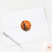 basketbalspeler silhouette pop art vierkante sticker (Envelop)