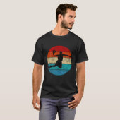 Basketbalspeler Silhouette  Retro Sunset T-shirt (Voorkant volledig)