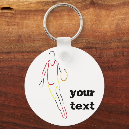 basketbalspeler sleutelhanger (Voorkant)