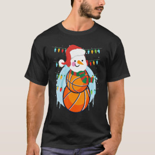 Basketbalspeler sneeuwman basketbalspeler 2 t-shirt